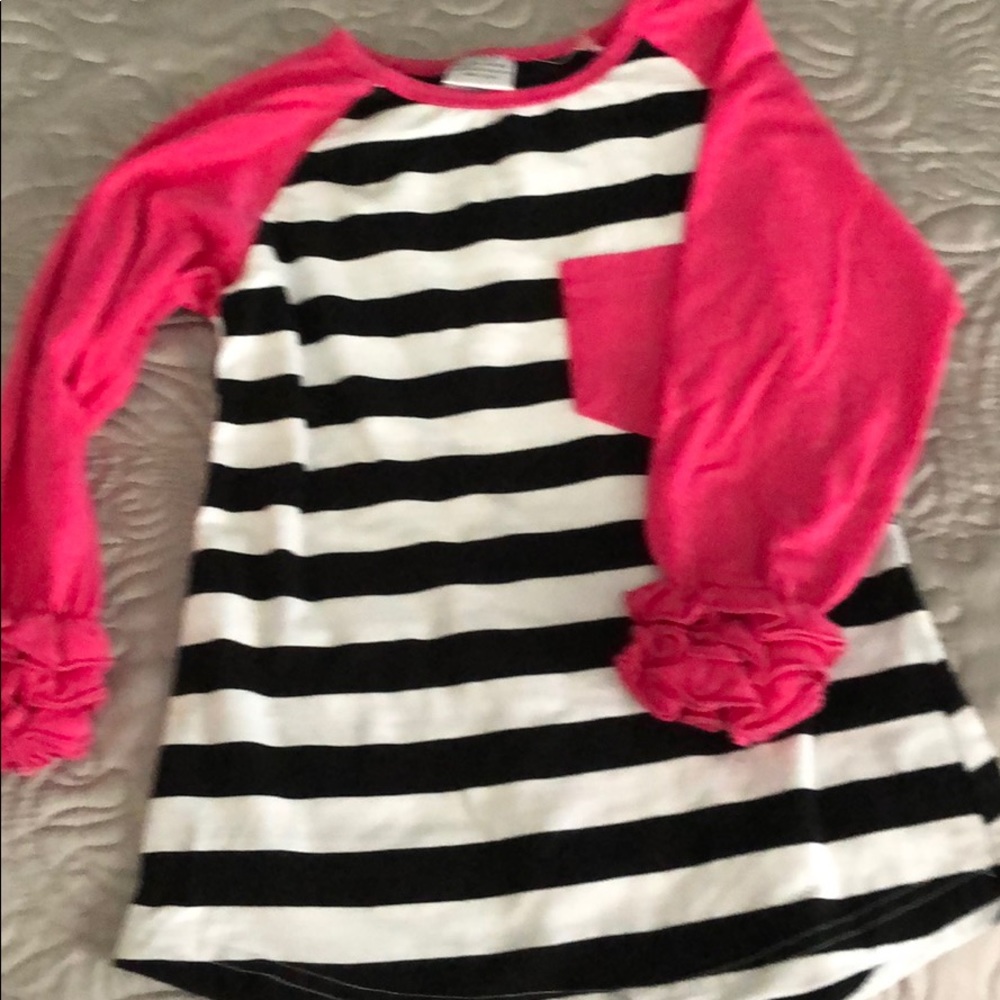 Pink Black White Girls Top